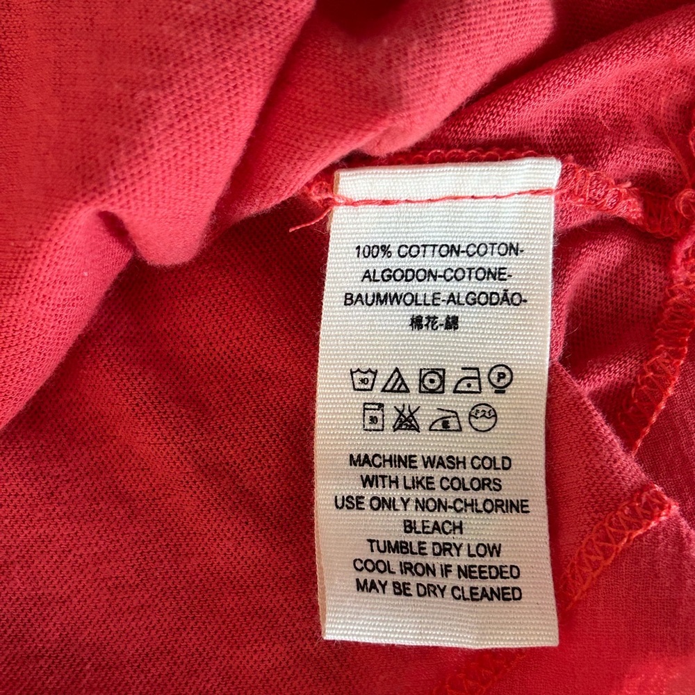 We The Free Heart of Mine Colorblock Peplum Top Henley Coral Salmon Cream Size S - Picture 7 of 9